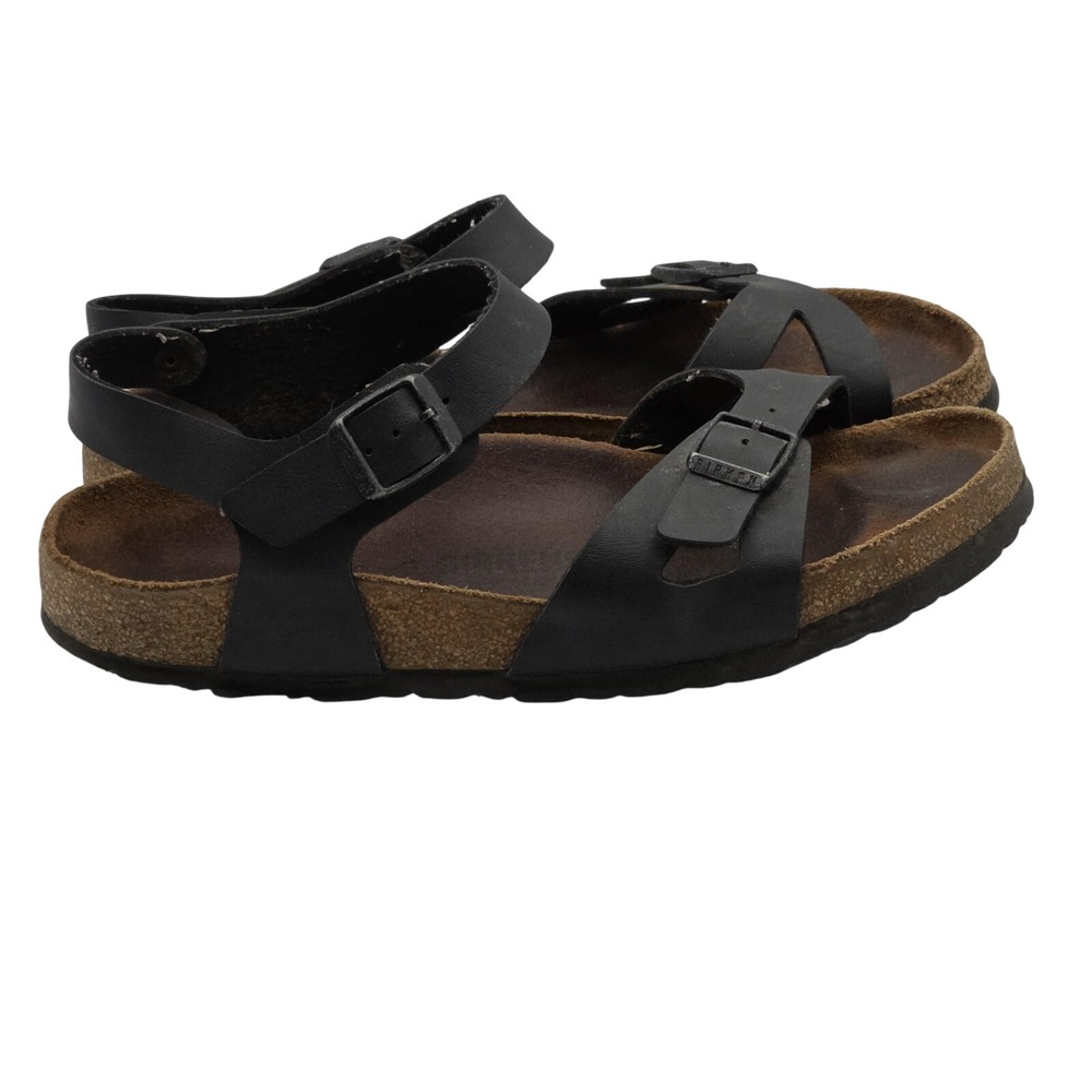 Birkenstock Sandals Shoes Womens Black Toe Loop Backstrap Buckle Made in Germany
